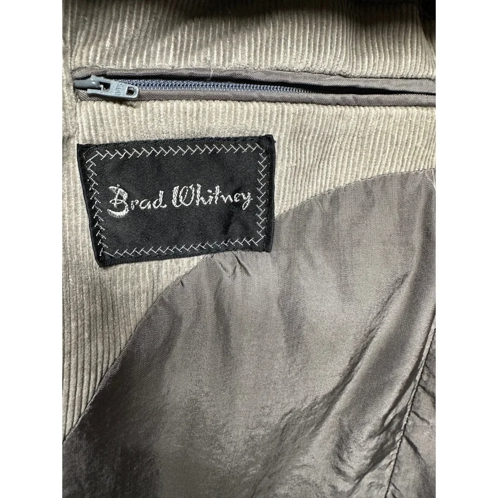 Vintage Brad Whitney Corduroy Blazer Mens 40L Tan Elbow Patches Retro Sport Coat